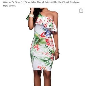 Off shoulder Floral Bodycon dress with ruffle